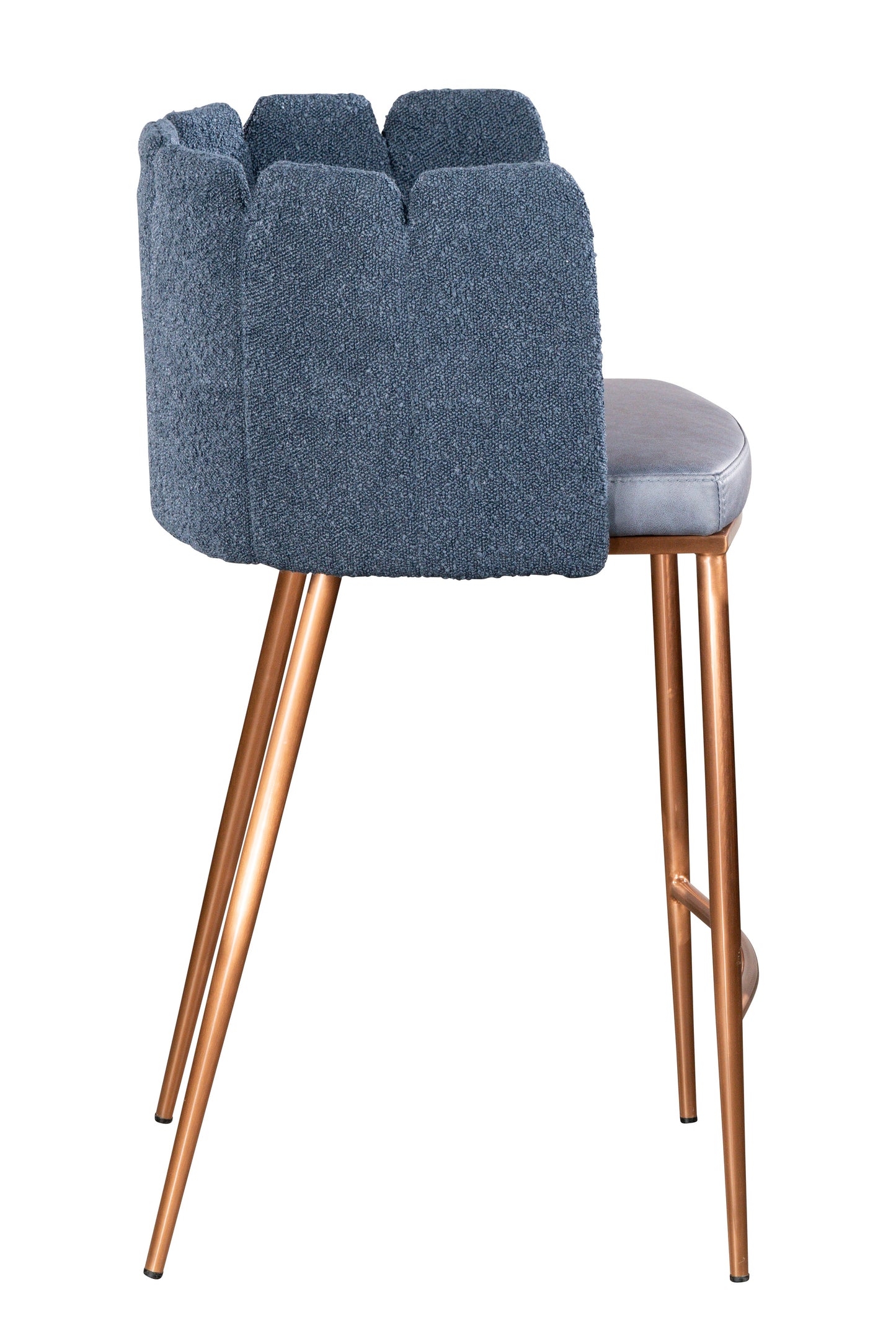 blue and bronze counter stools