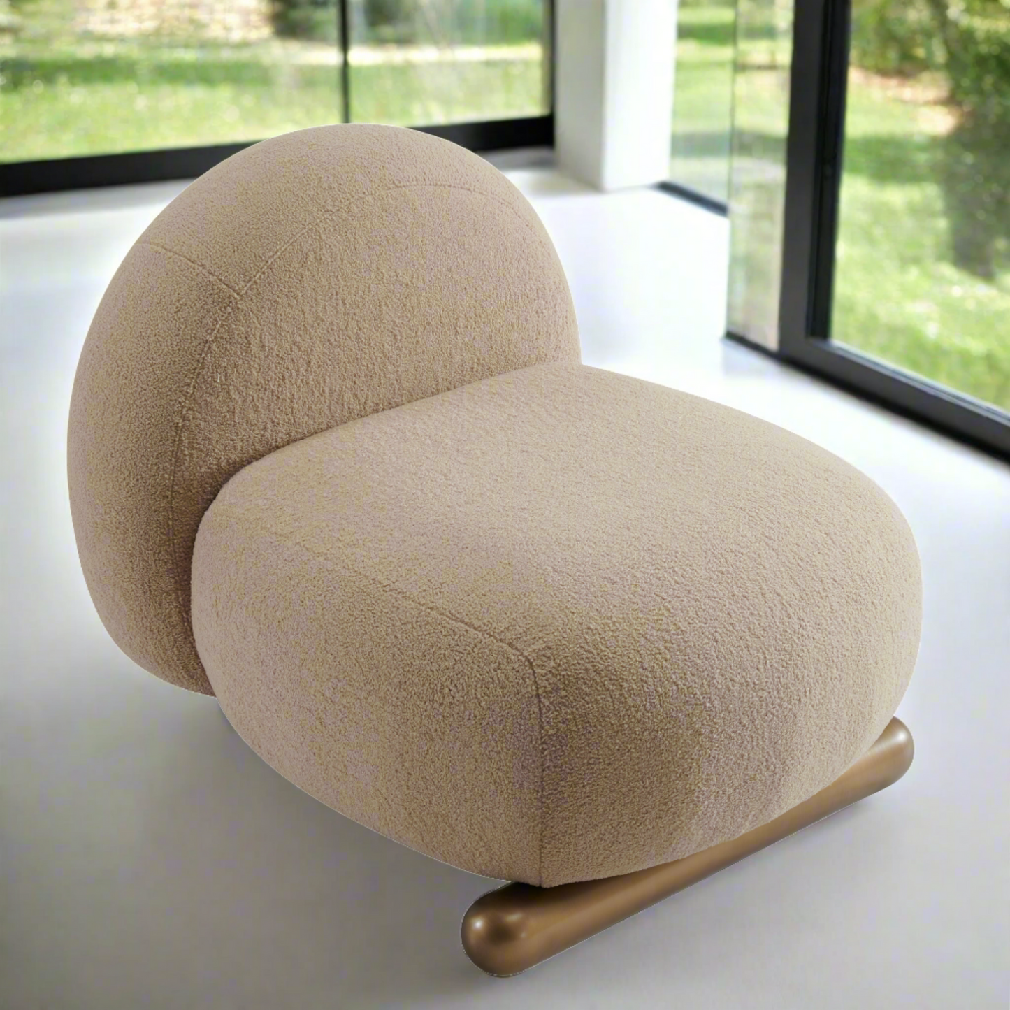modern shearling lounge chair