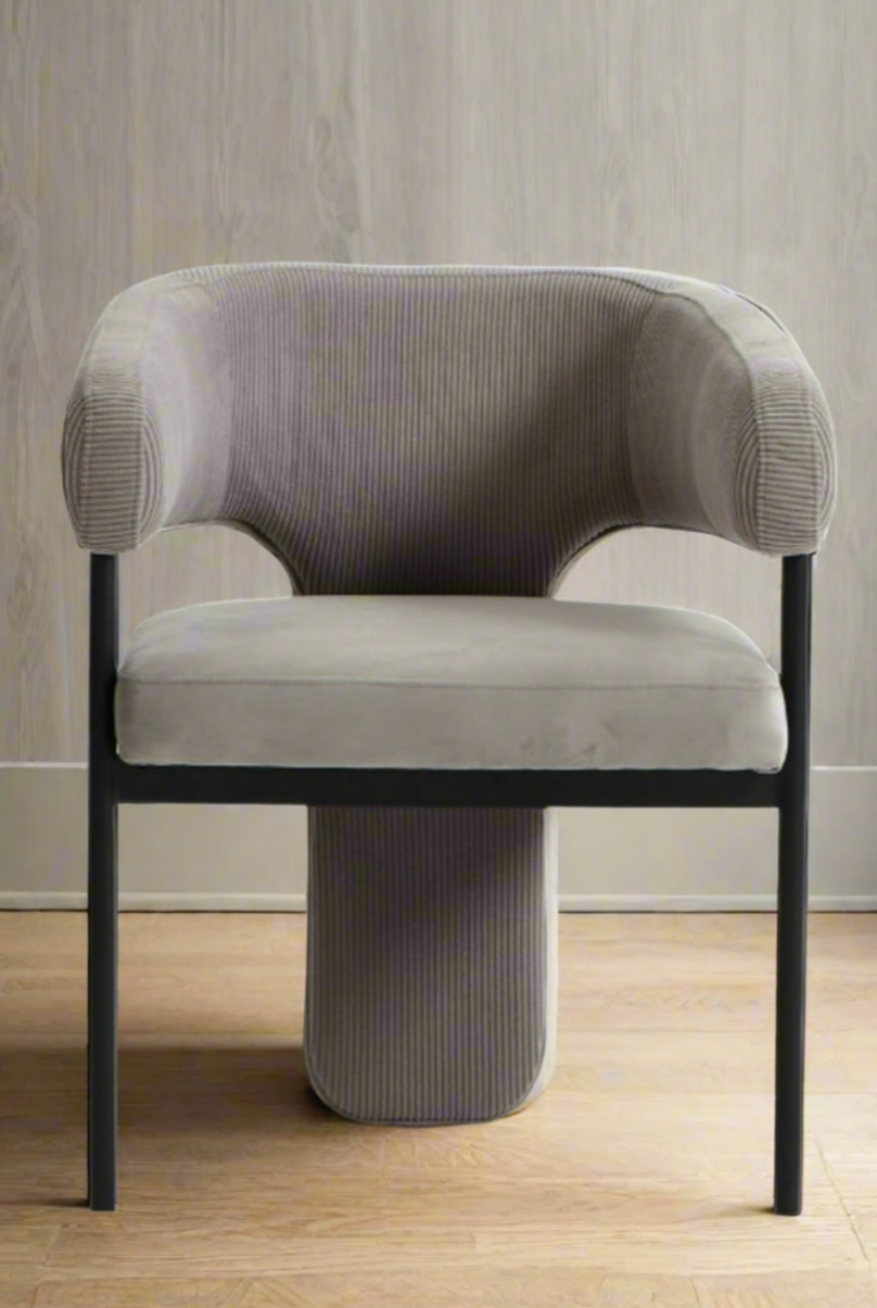 gray velvet dining chair