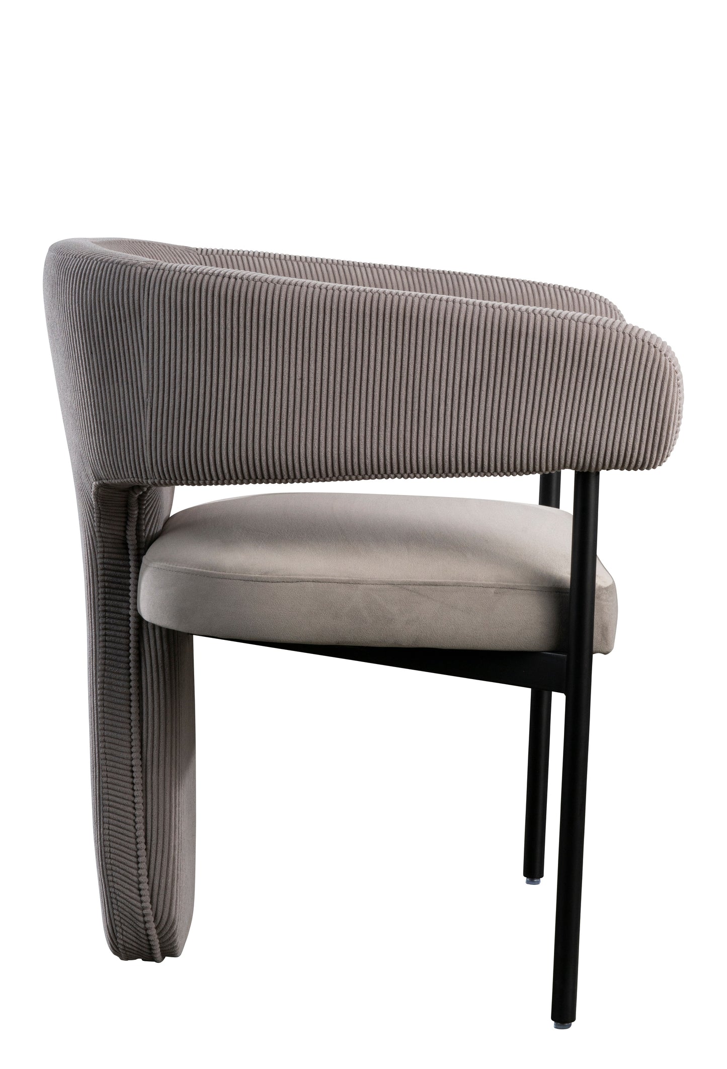 Sabrina Corduroy Armchair Dining Chair in Gray