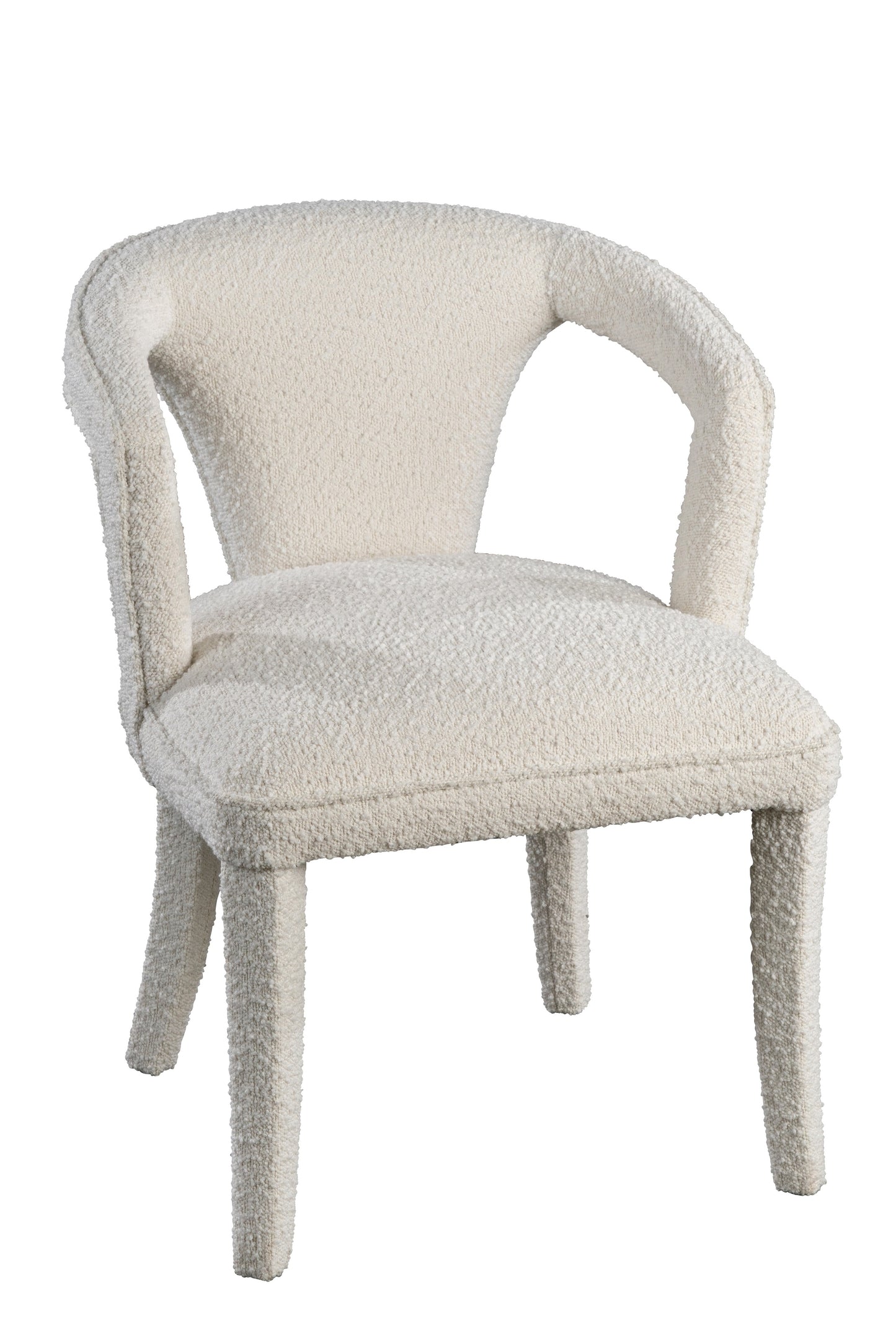 Swift Boucle Dining Armchair Chair in White
