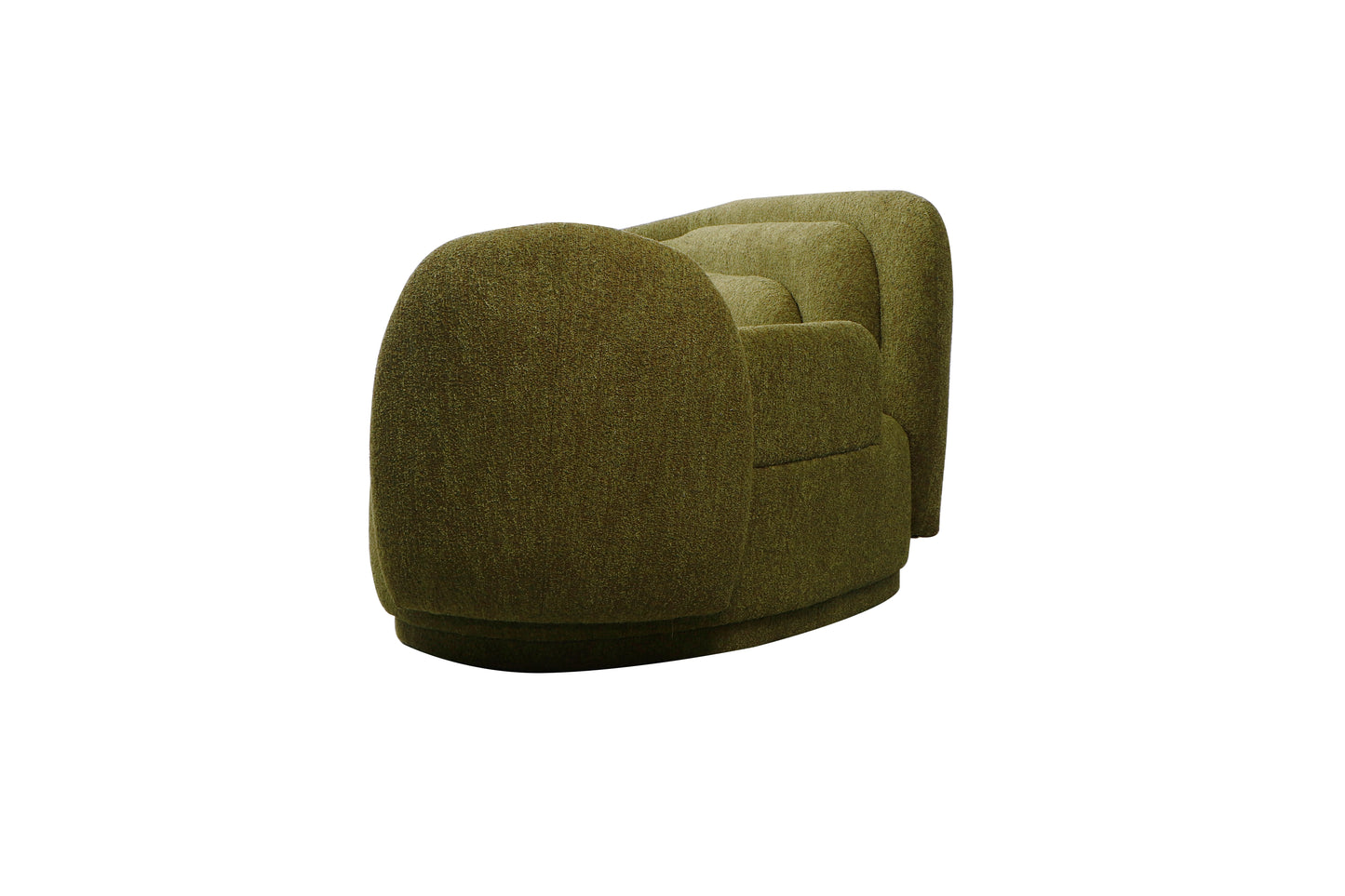 green boucle sofa