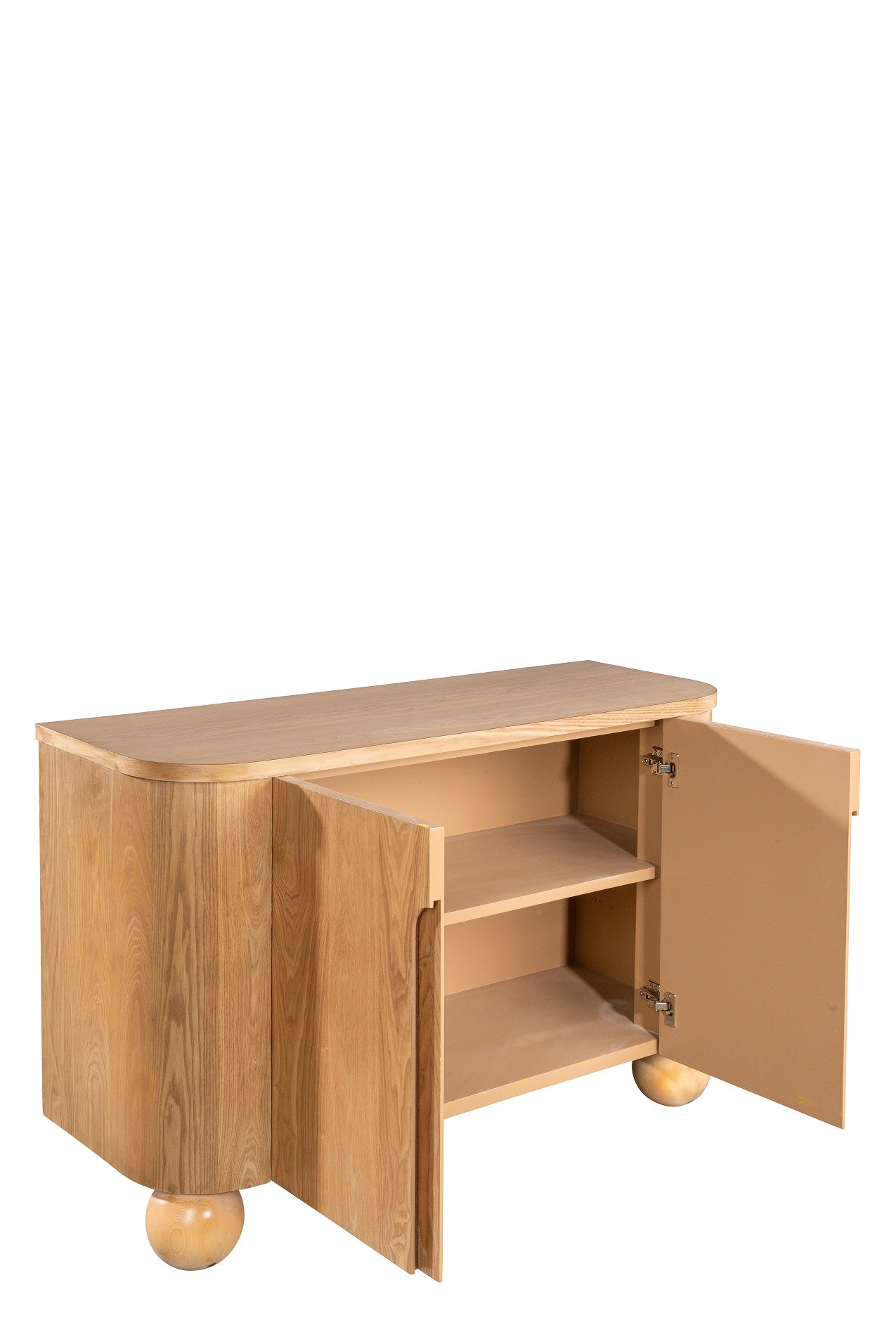 Lucca Fluted Accent Cabinet with Ball Feet 46.5'' Wide