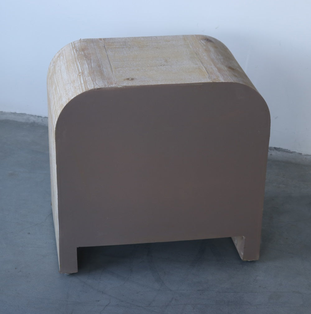 Harlow Modern Sculptural Nightstand or End Table with Drawer Storage