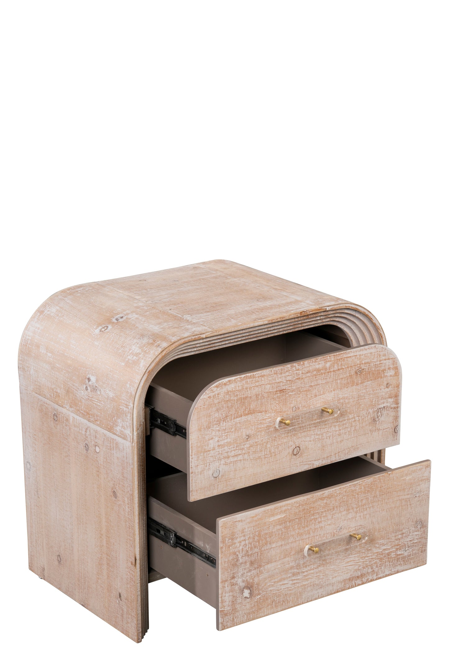 Harlow Modern Sculptural Nightstand or End Table with Drawer Storage