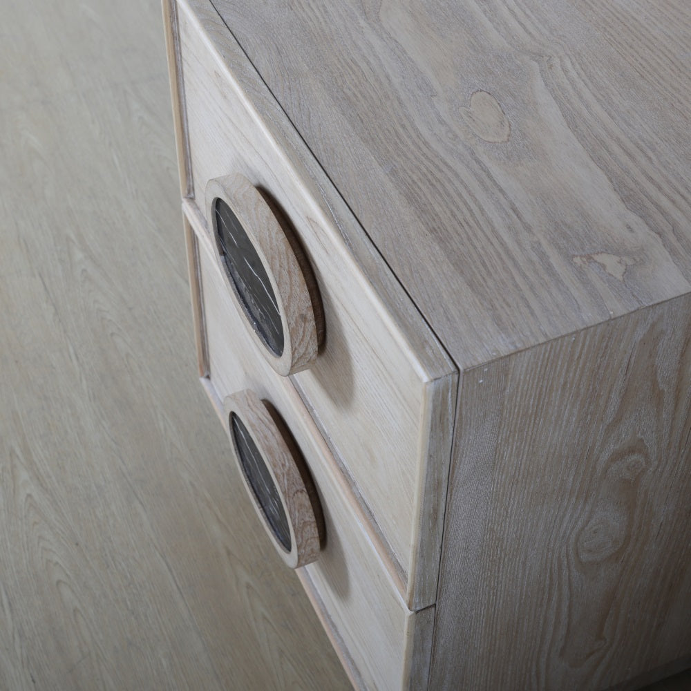natural wood nightstand