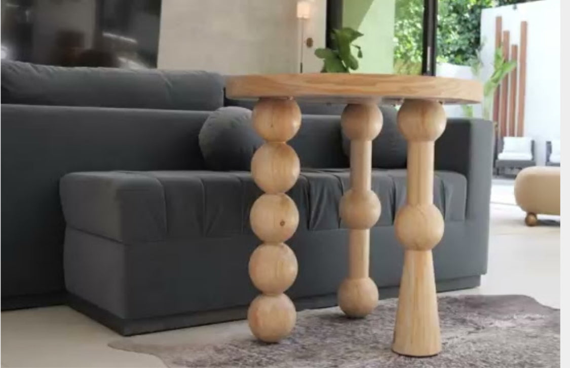 Zenda Wood Accent Side Table 30"h Light Oak