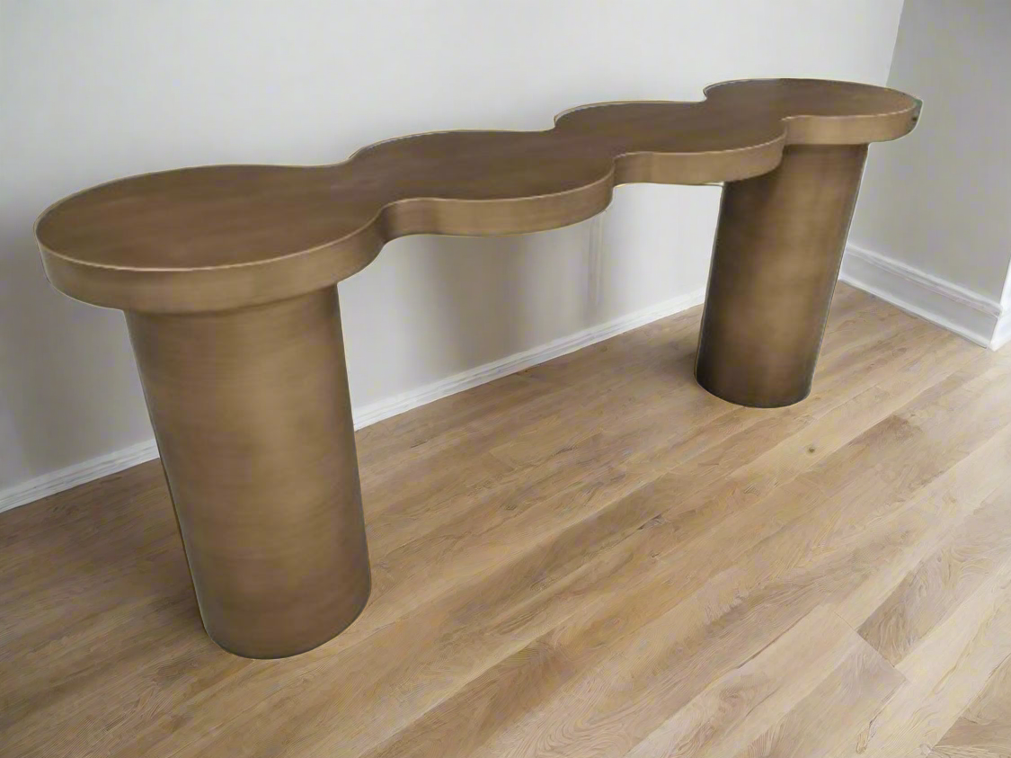 Modern Irregular Shape Nuage Console Table in Brass