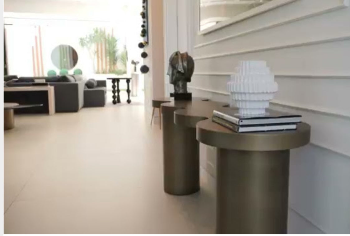 Modern Irregular Shape Nuage Console Table in Brass