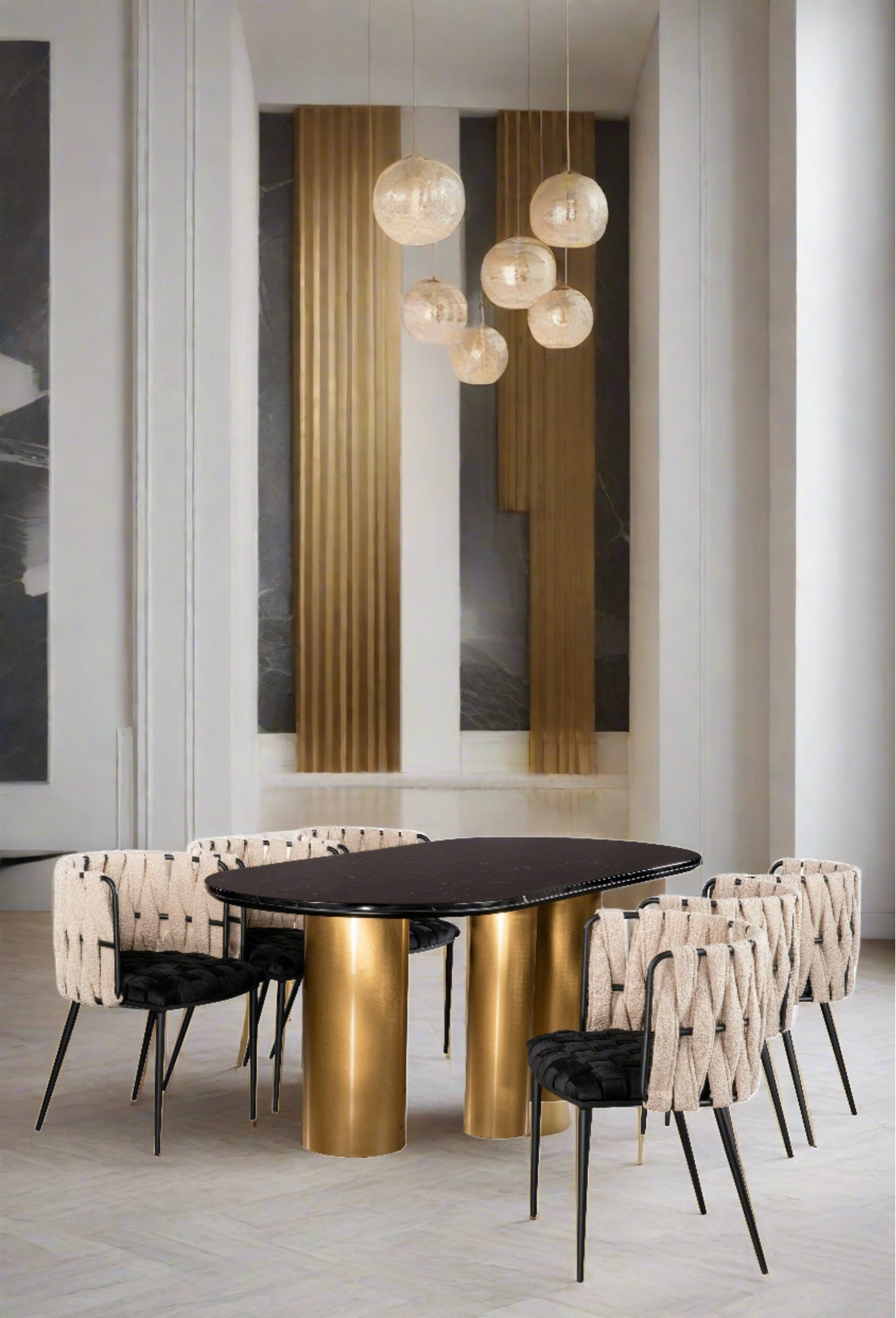 modern glam dining set