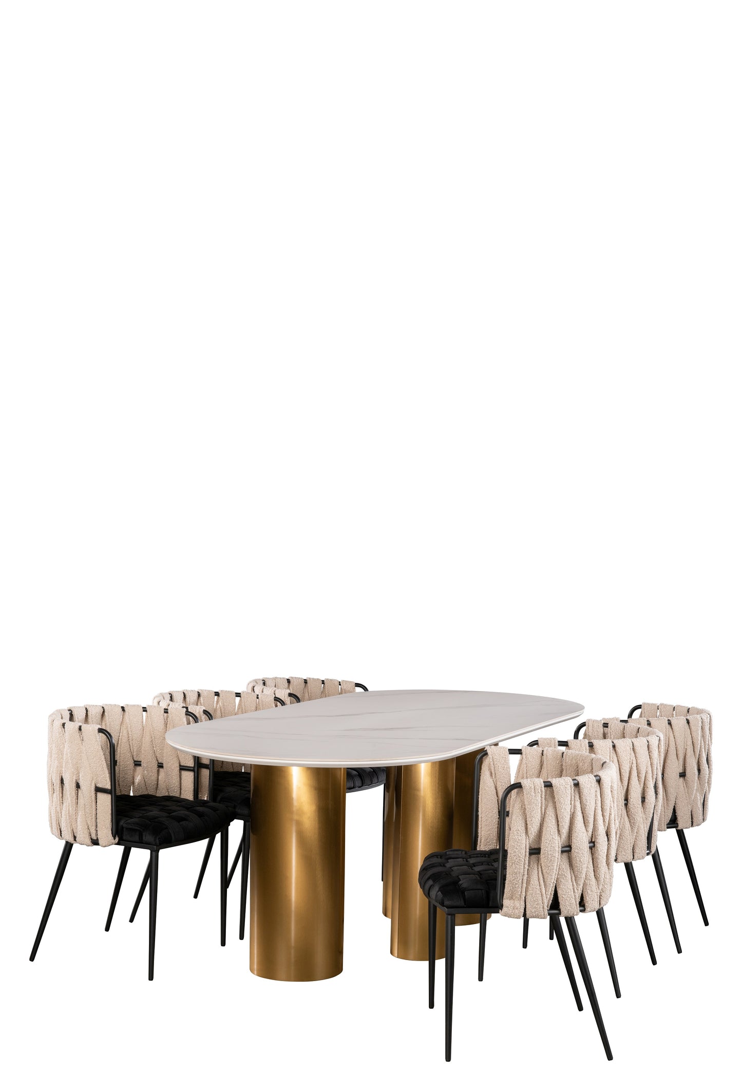 black and gold dining table set