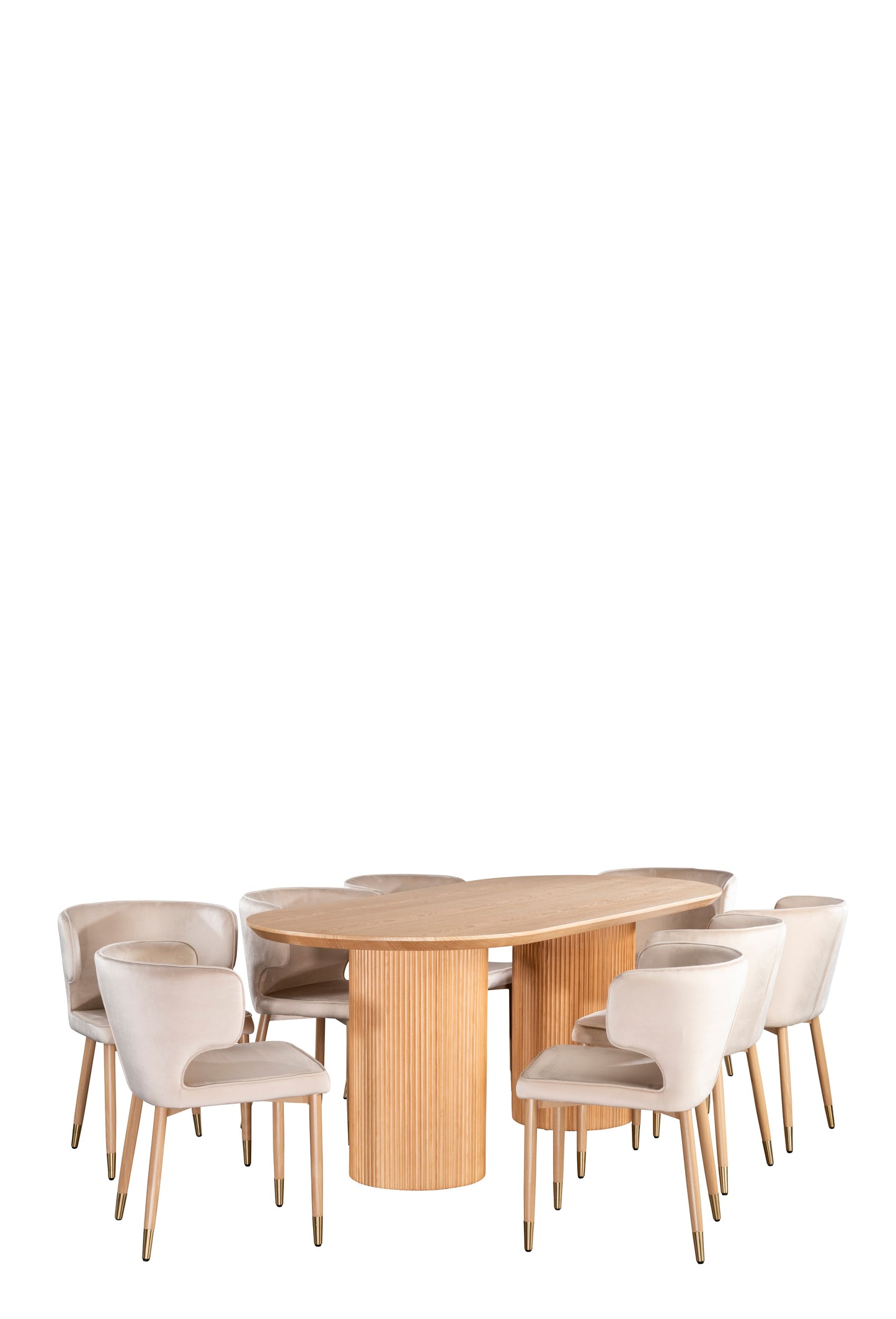brown oval dining table