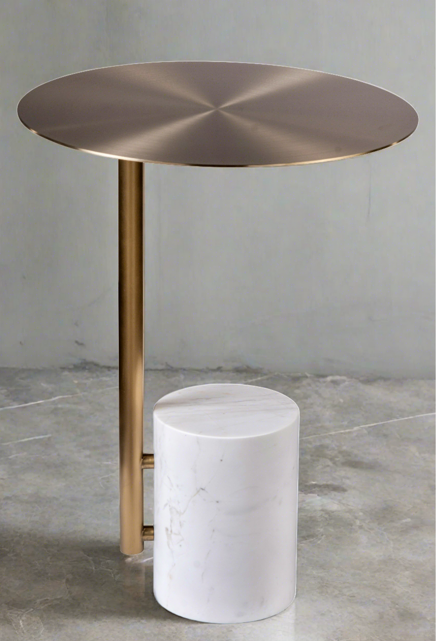 white and gold marble base drink table