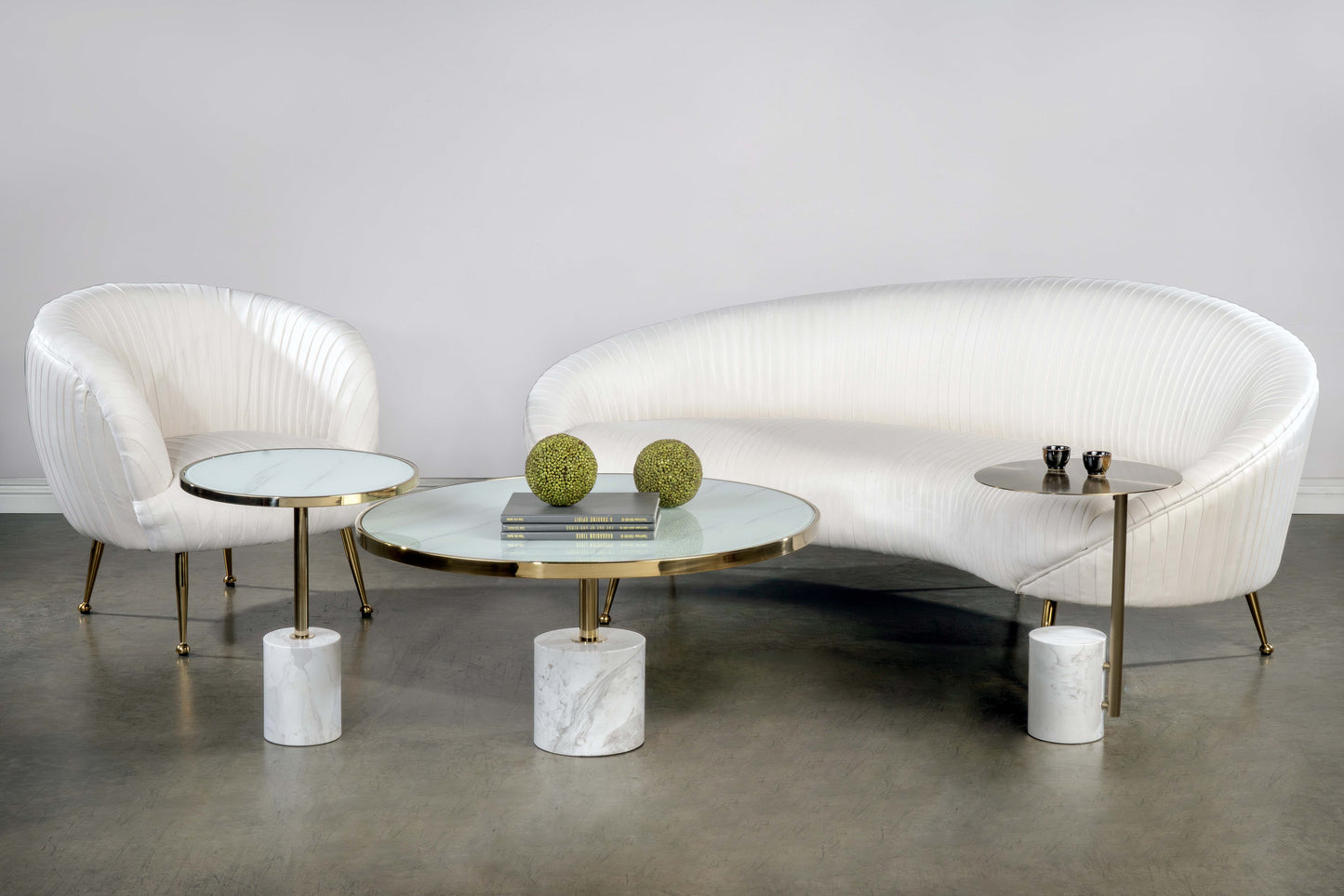 white marble side table