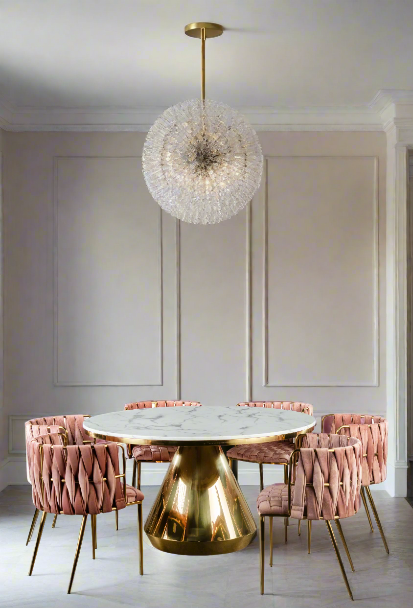 round white marble dining table