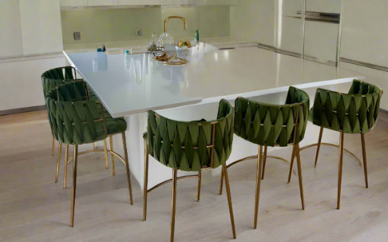 green velvet stools