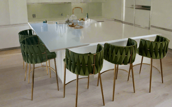 green velvet stools