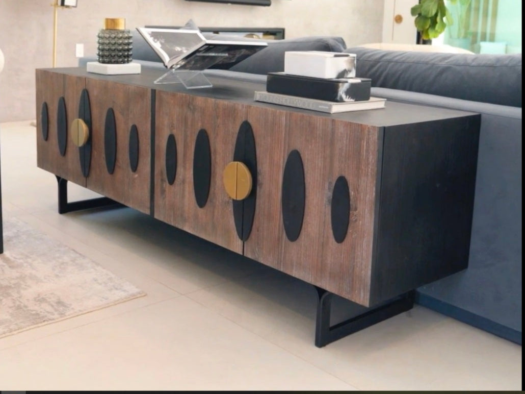console for behind the sofa