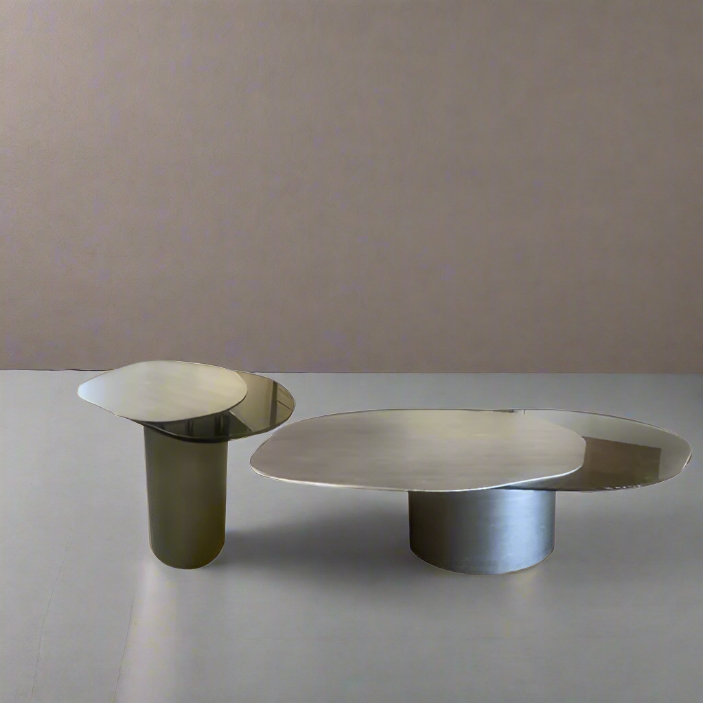 brushed silver coffee tables