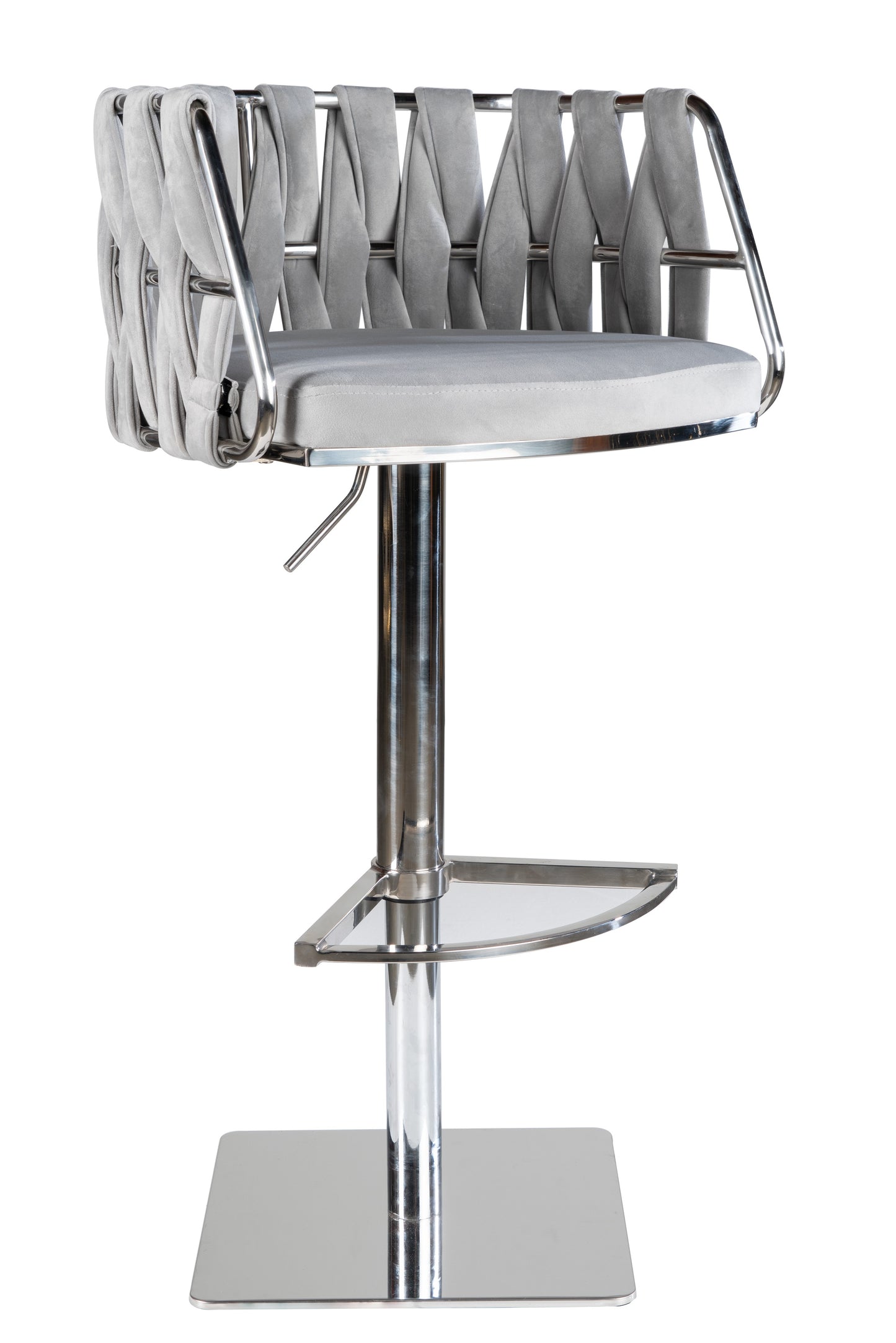 gray upholstered counter stool