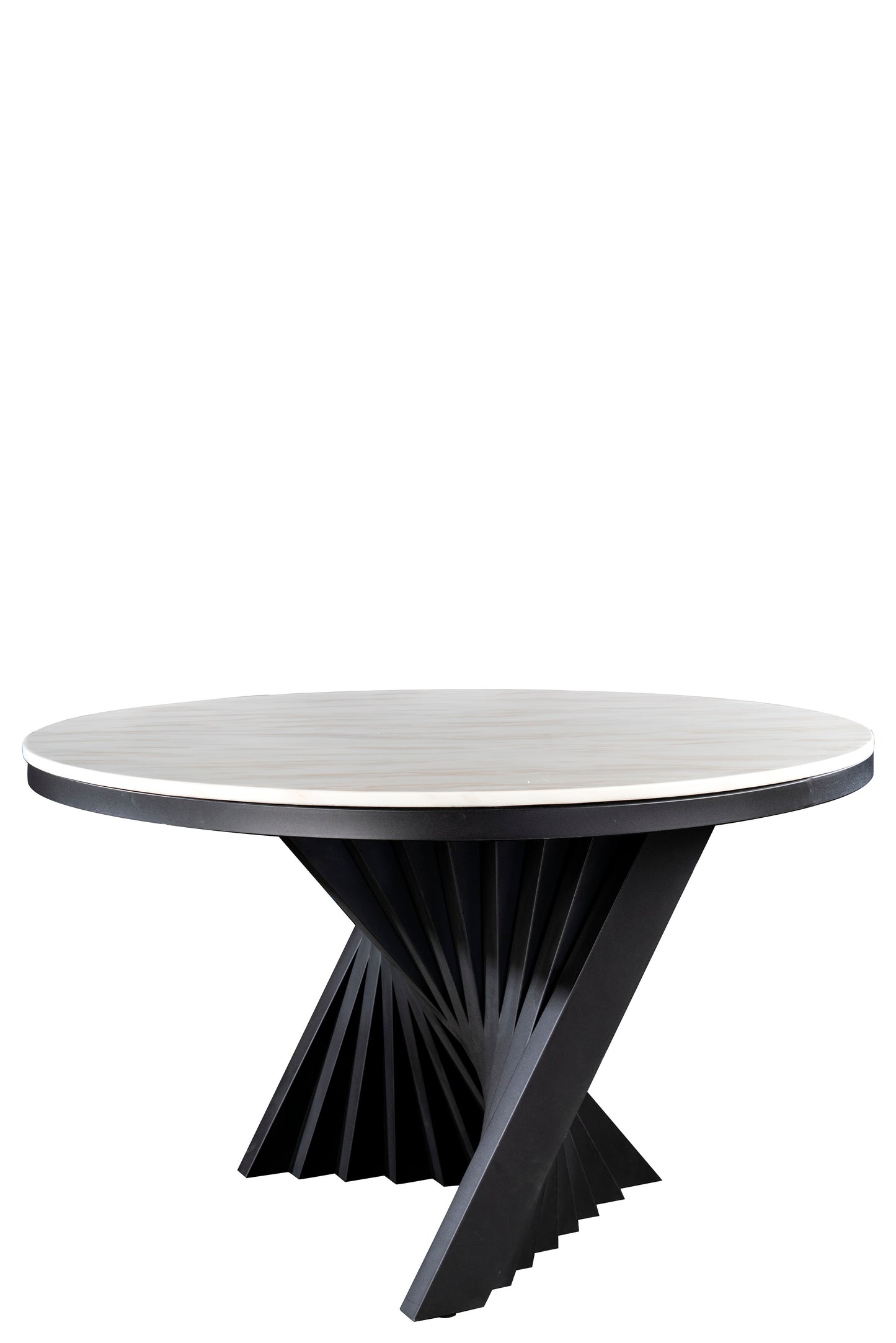 Waterfall Marble Top Dining Table for 6 in Black