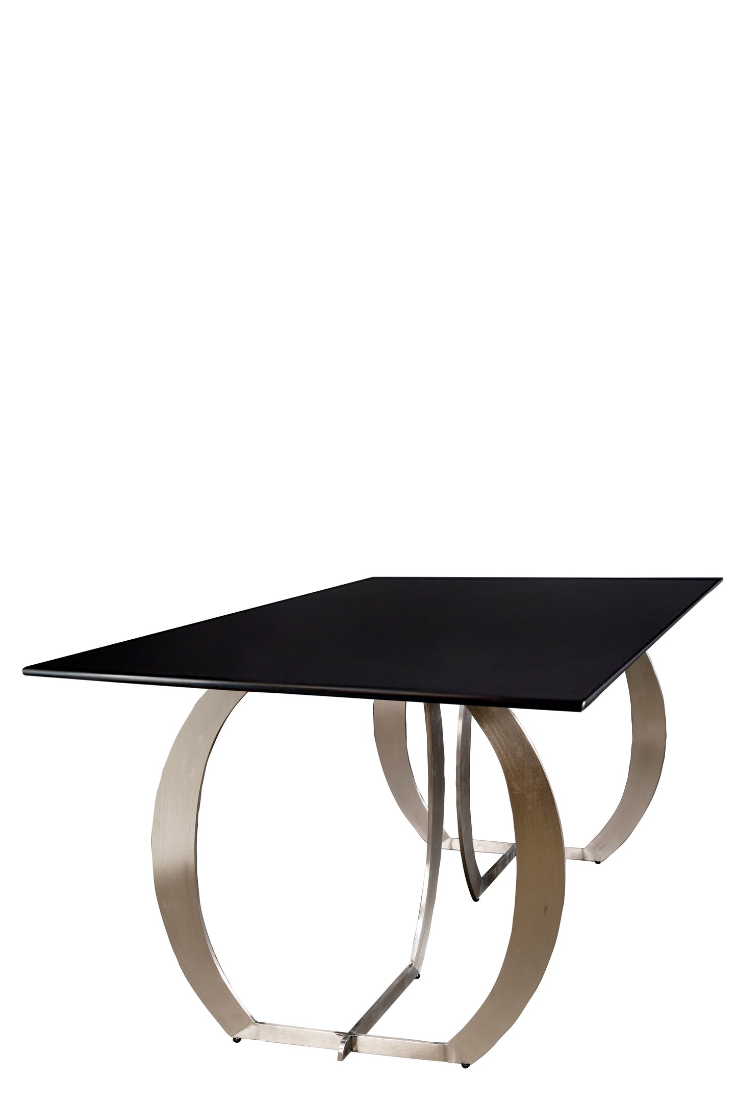 silver and black dining table