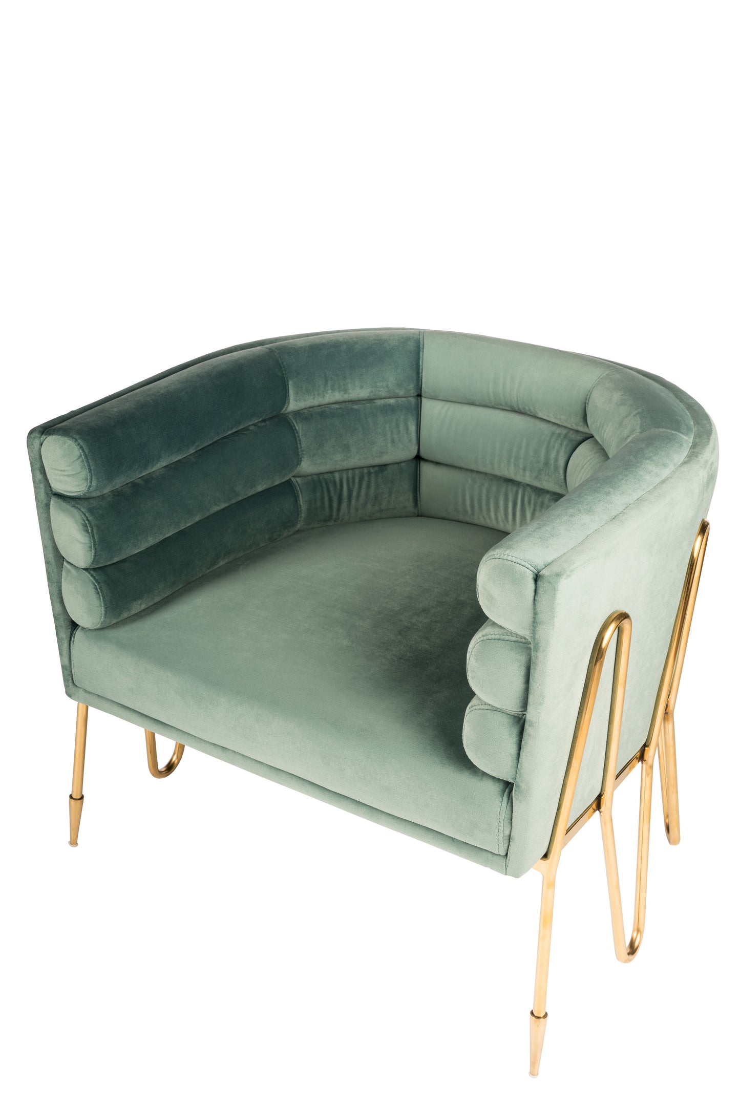 Alexa Green Velvet Barrel Chair