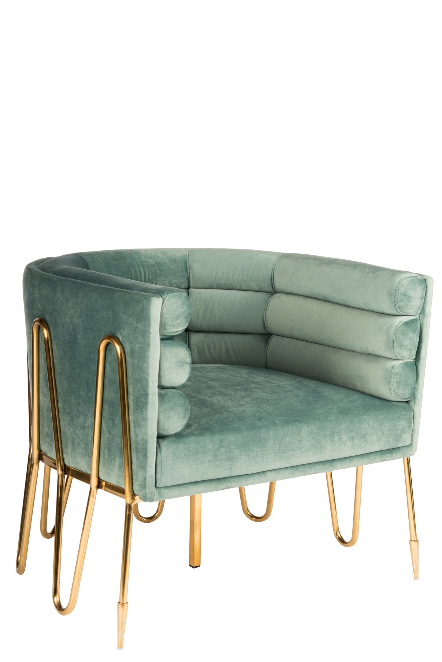 Alexa Green Velvet Barrel Chair