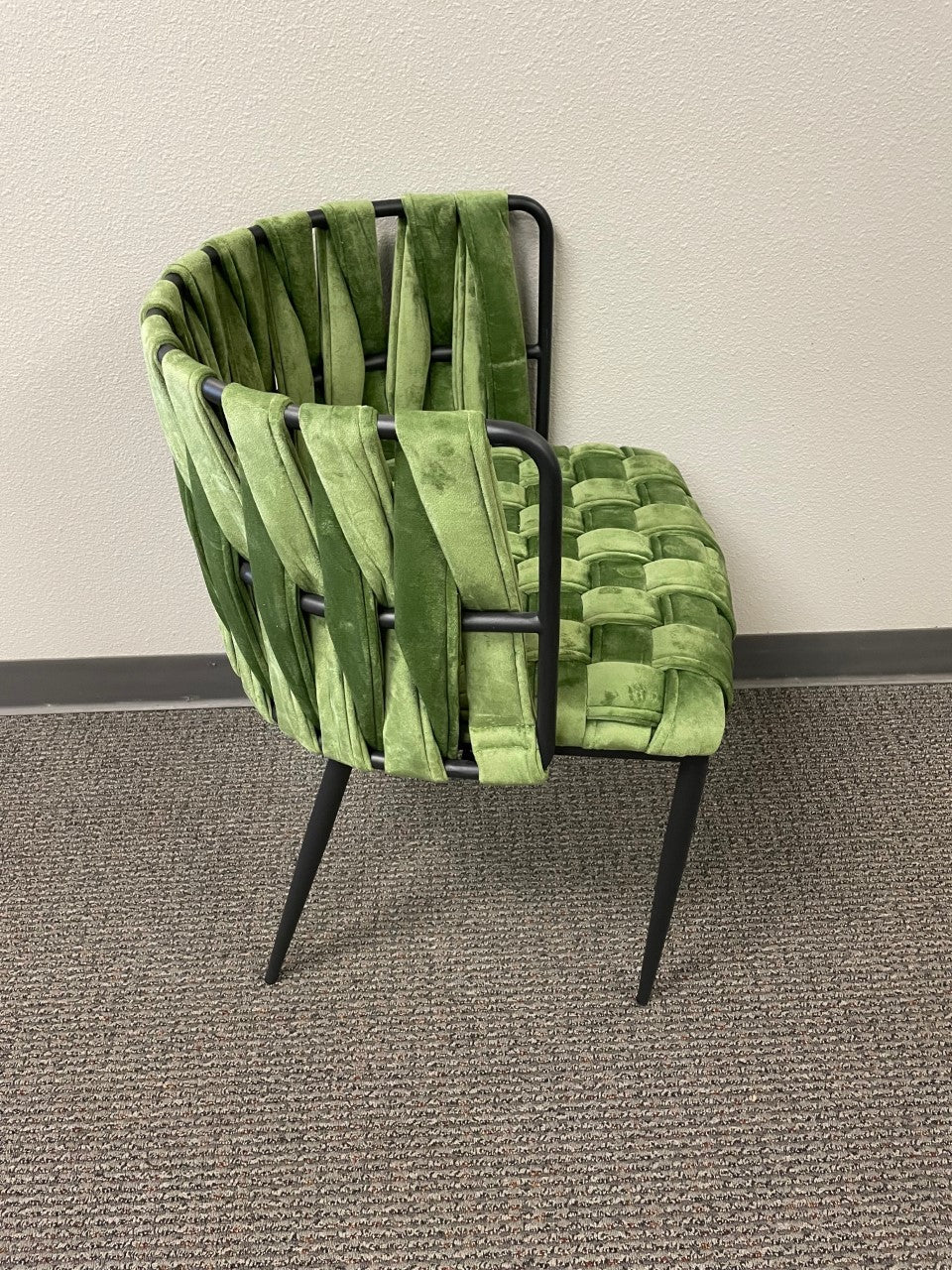 green velvet dining chairs