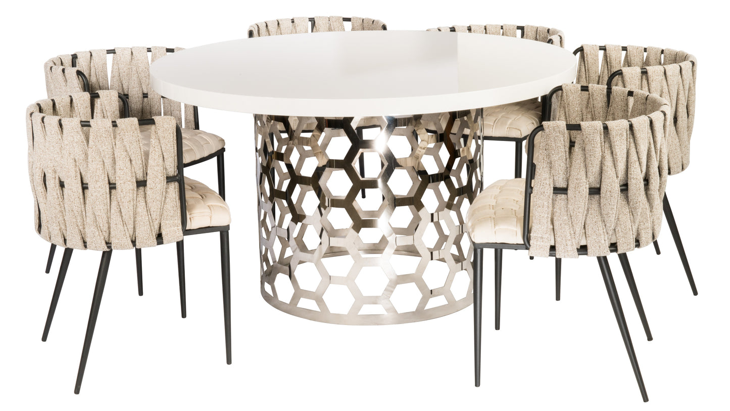 white lacquer dining table