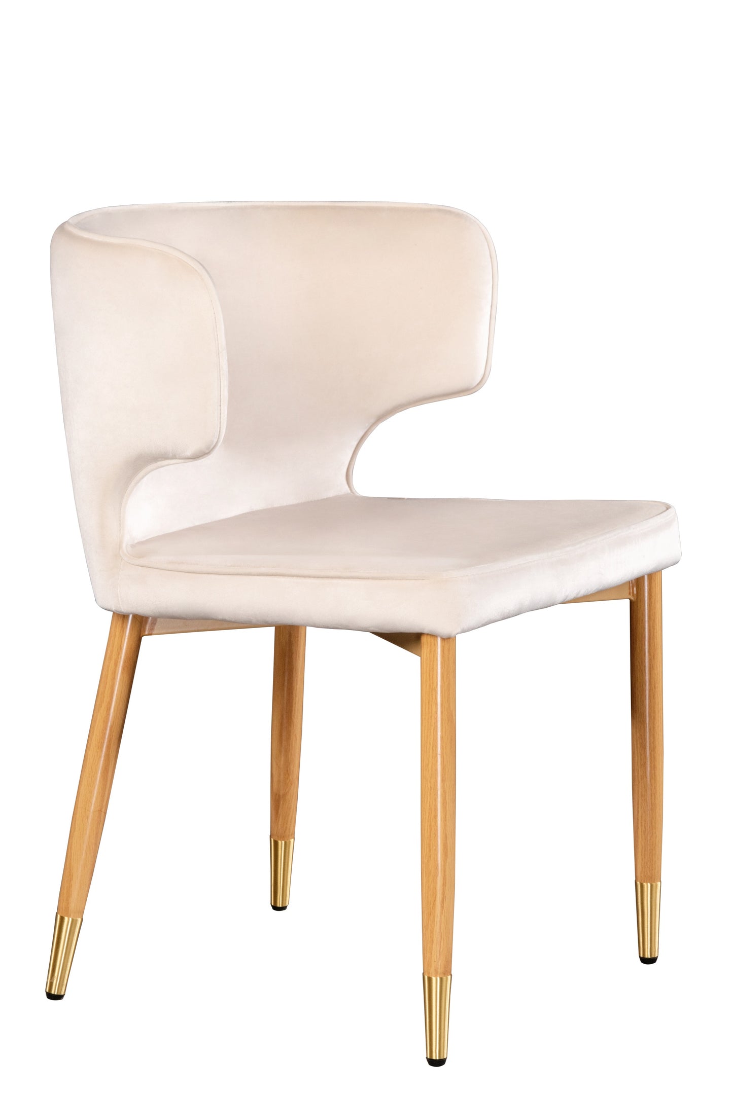 white dining chair with wood legs