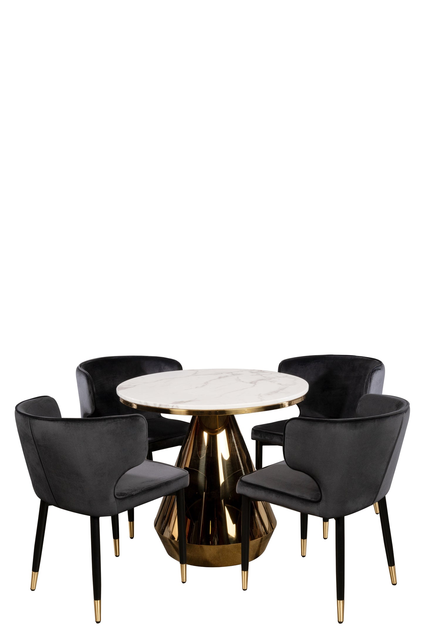 small dining set for 4 in gold and black
