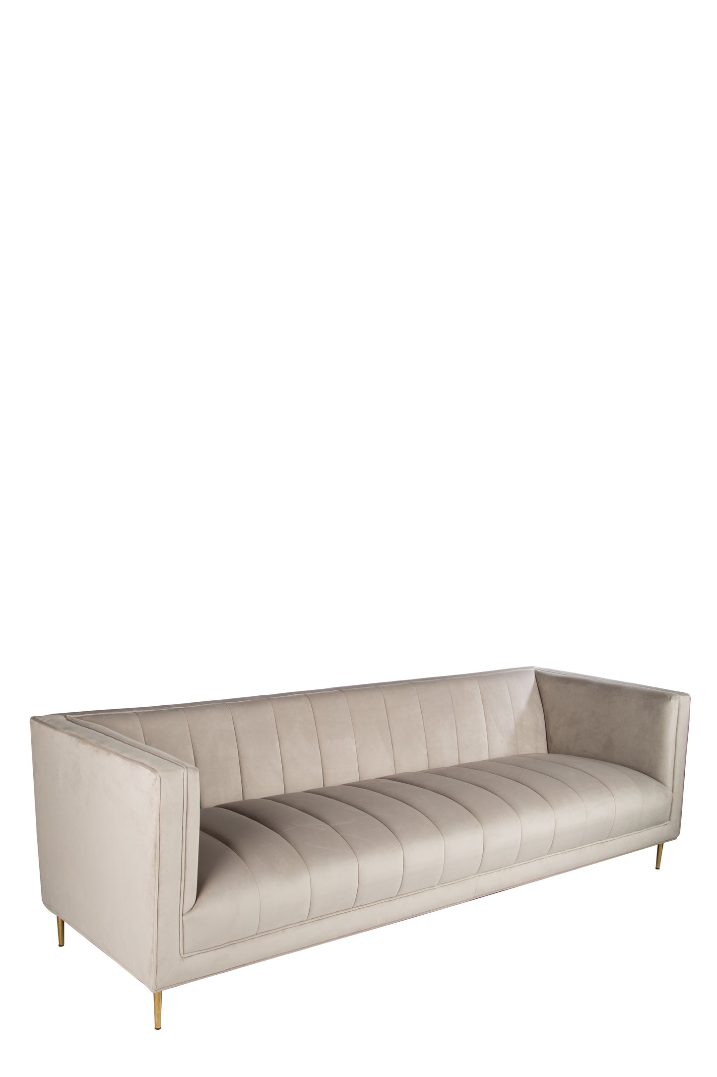 velvet tufted gray sofa