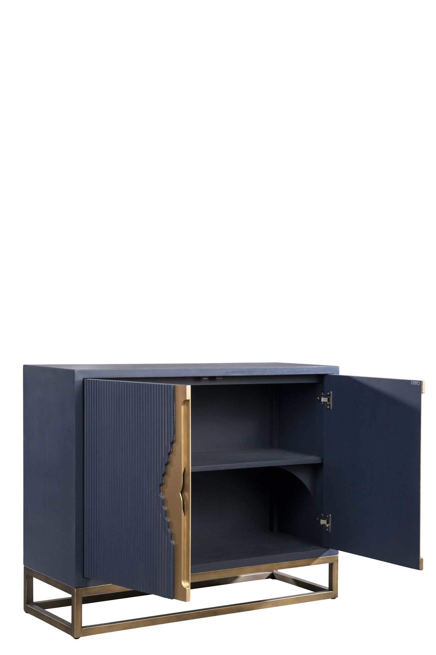 Parker Blue Fluted Accent Cabinet