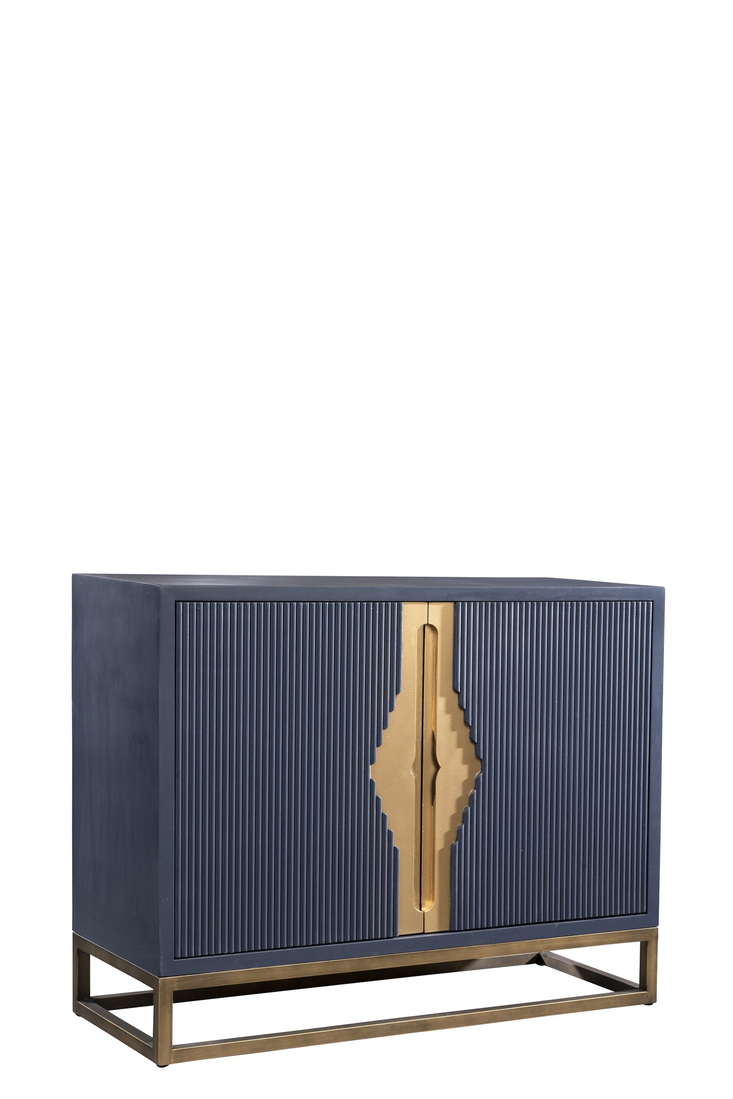 Parker Blue Fluted Accent Cabinet