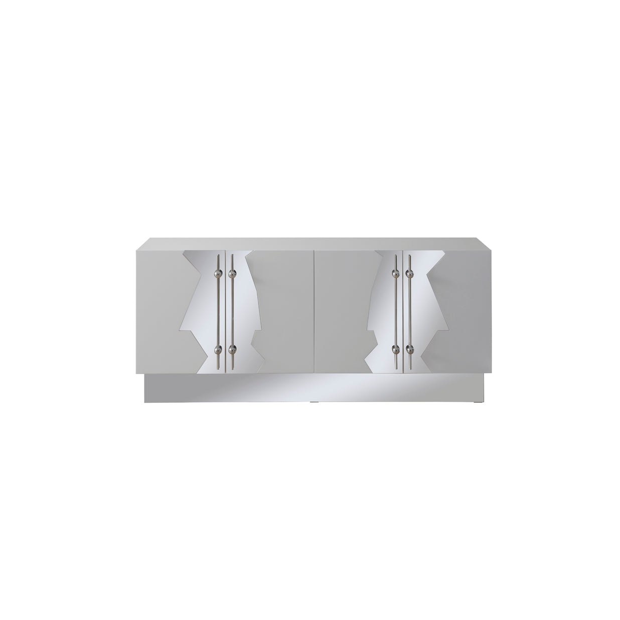 silver and white sideboard