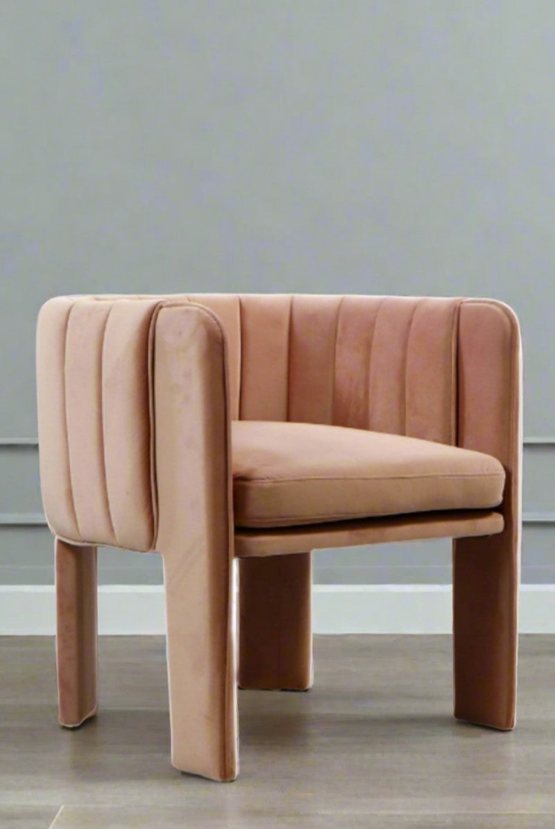 Olivia Barrel Accent Chair in Blush