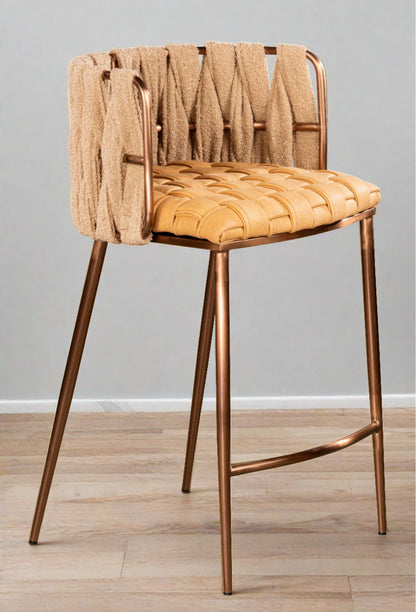 Milano Counter Chair in Camel and Bronze