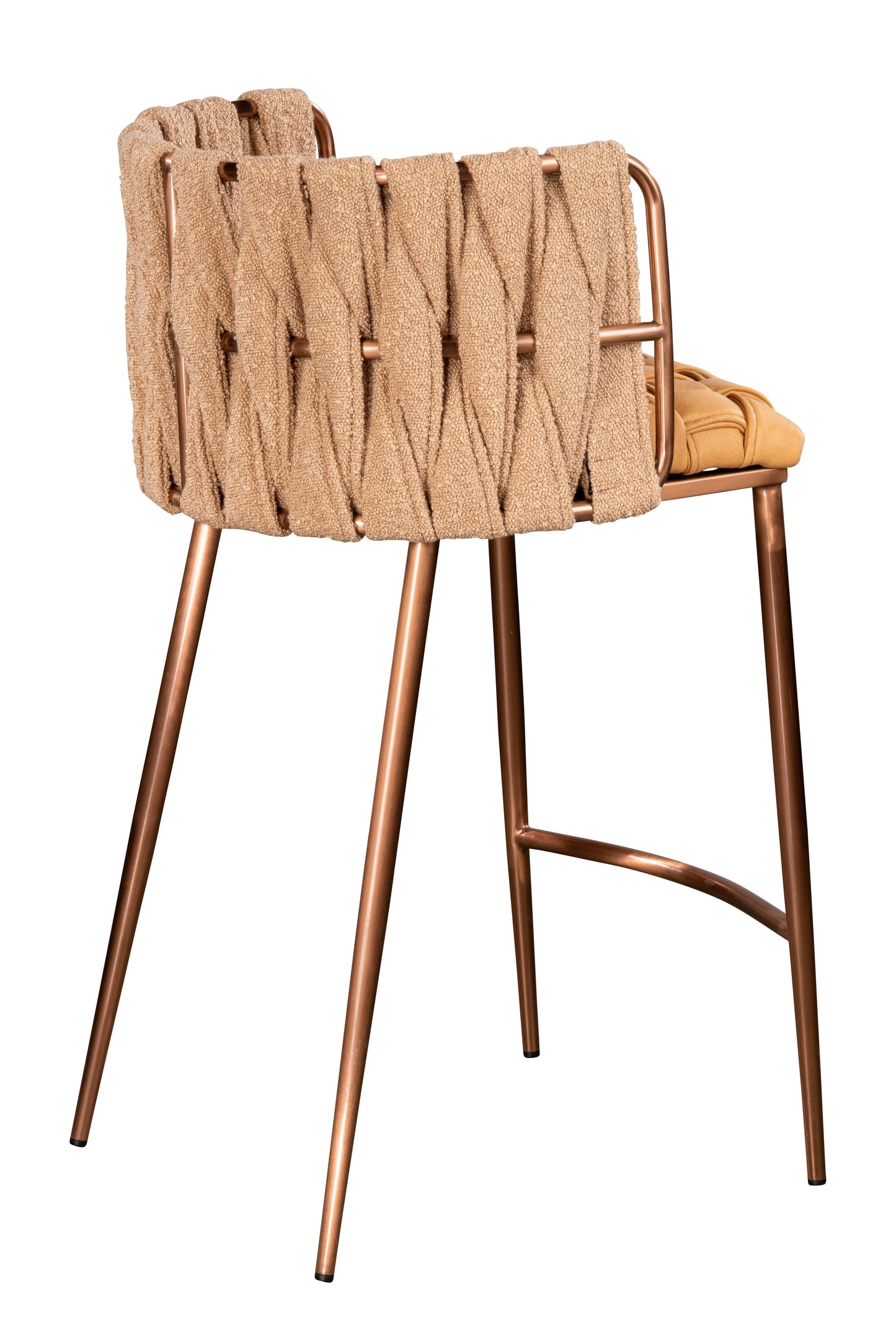 camel  caramel orange yellow counter stool