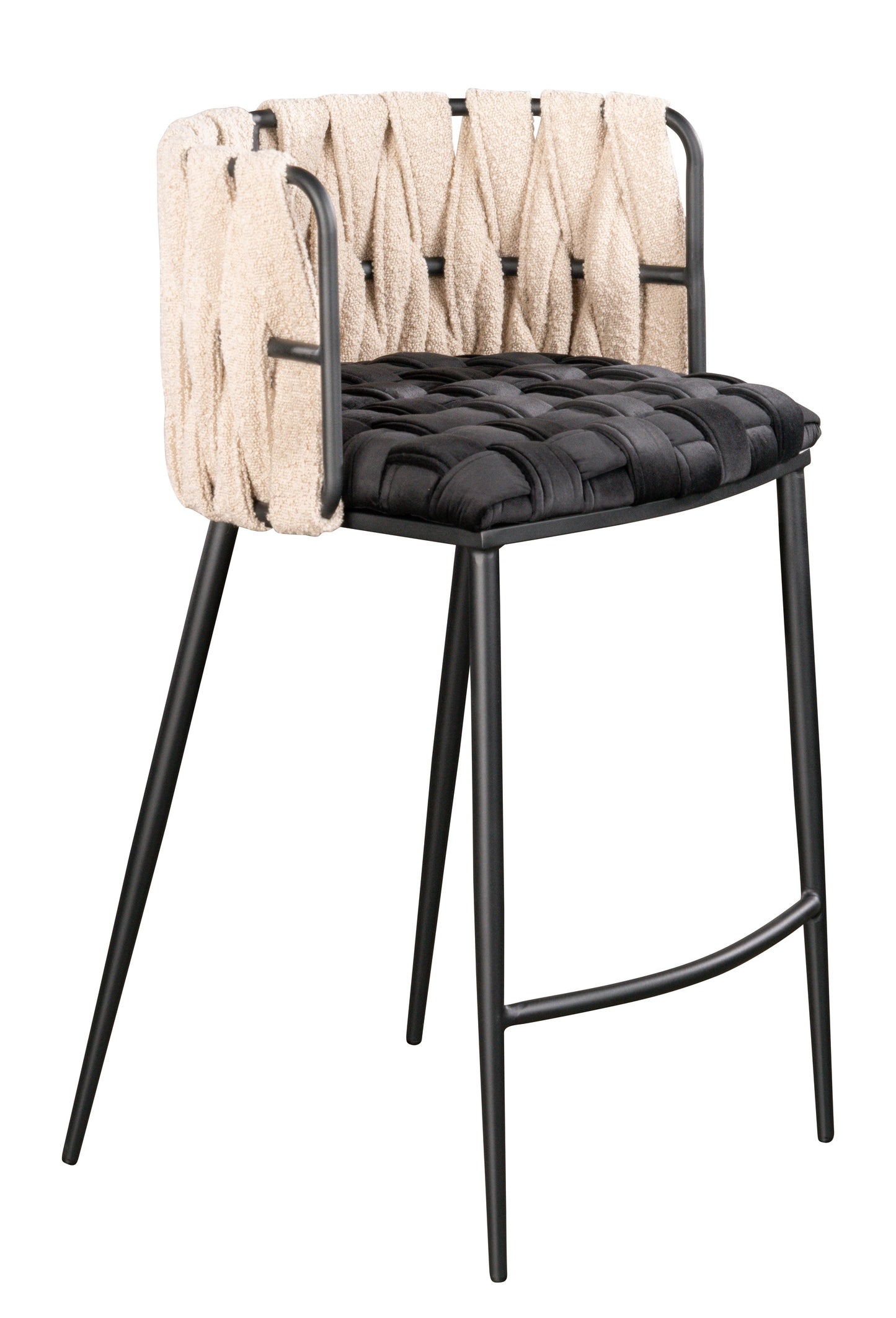 milano black and white kitchen counter stool chair