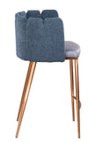 Marbella Counter Stool in Blue and Bronze