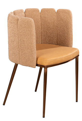Marbella Boucle Dining Chair in Camel and Bronze