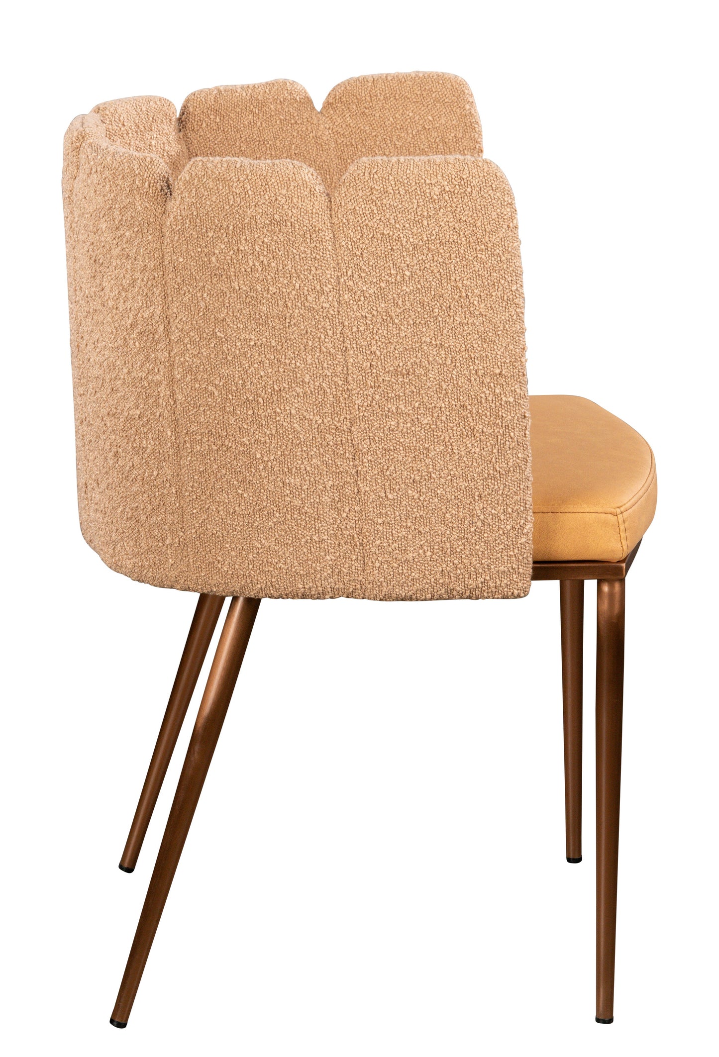 Marbella Boucle Dining Chair in Camel and Bronze