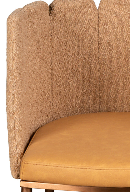 Marbella Boucle Dining Chair in Camel and Bronze