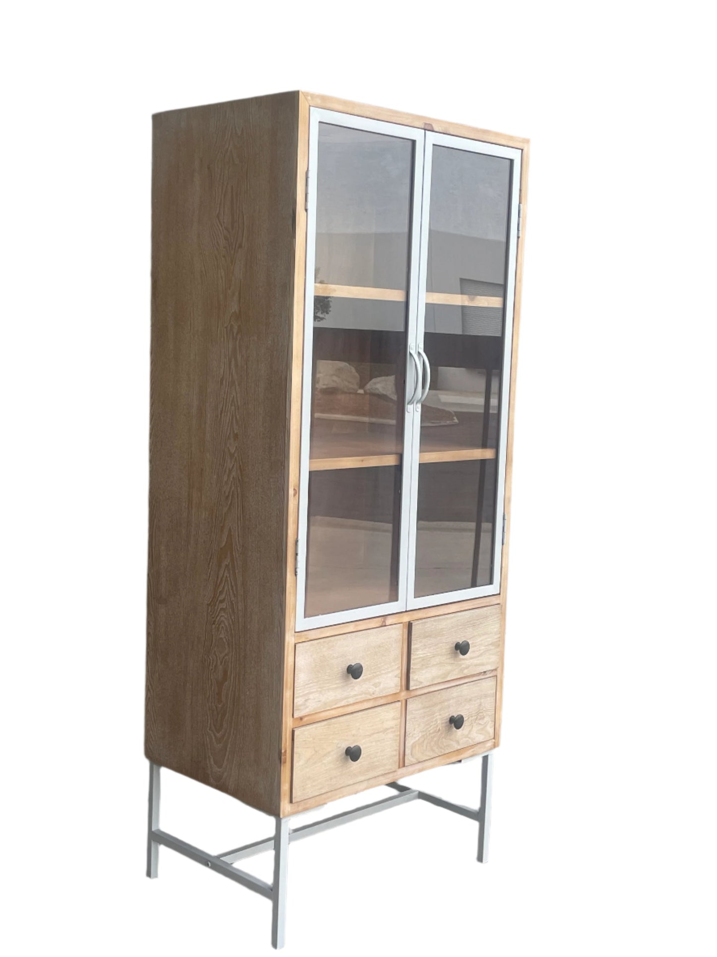 tall glass door cabinet