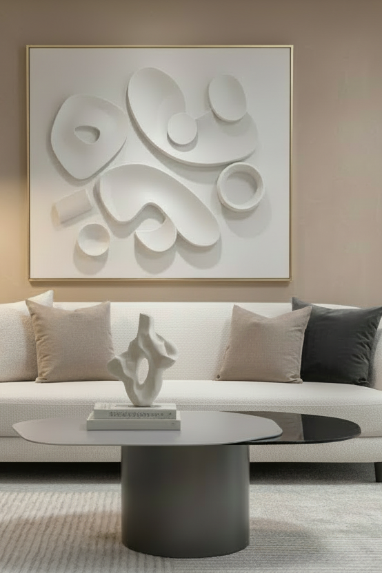 Modern Irregular 43" Kaylee Coffee Table in Matt Silver