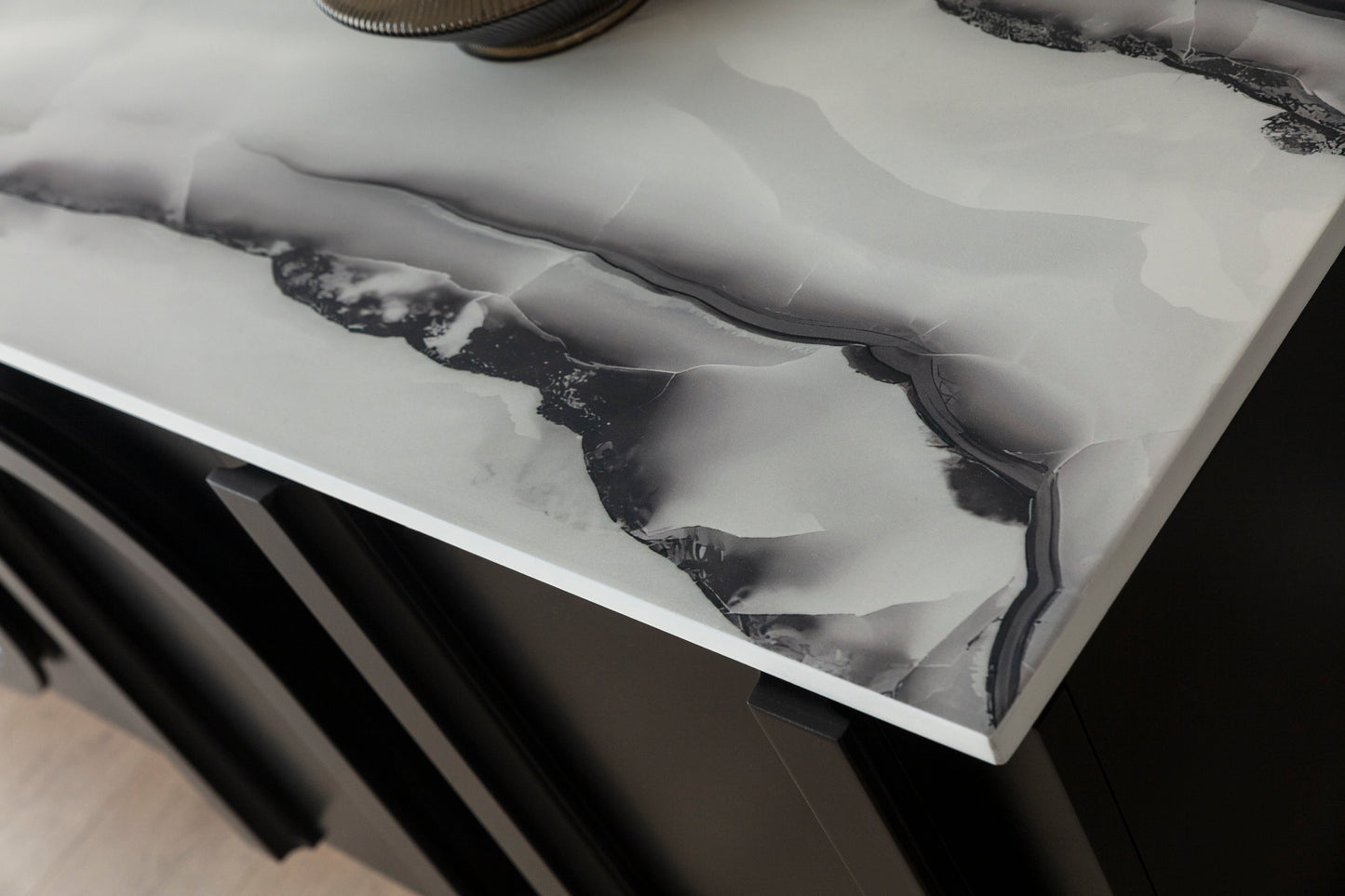 Cara Black and Gold Sideboard