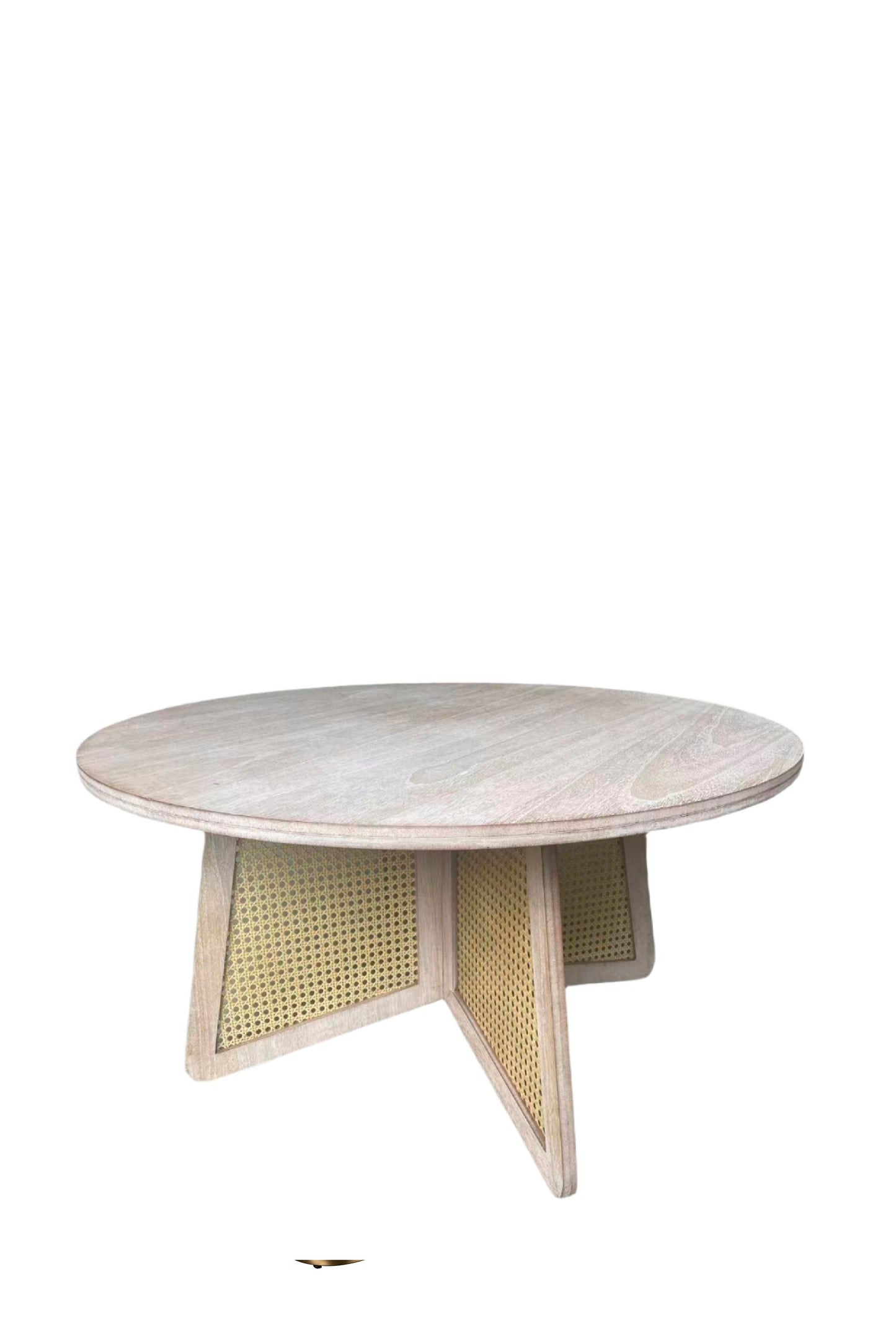 Shia Cane Round Natural Coffee Table