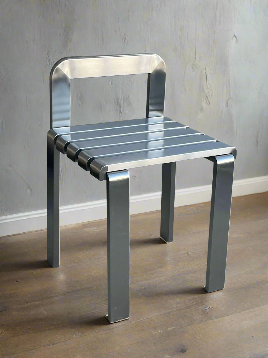 silver metal chair