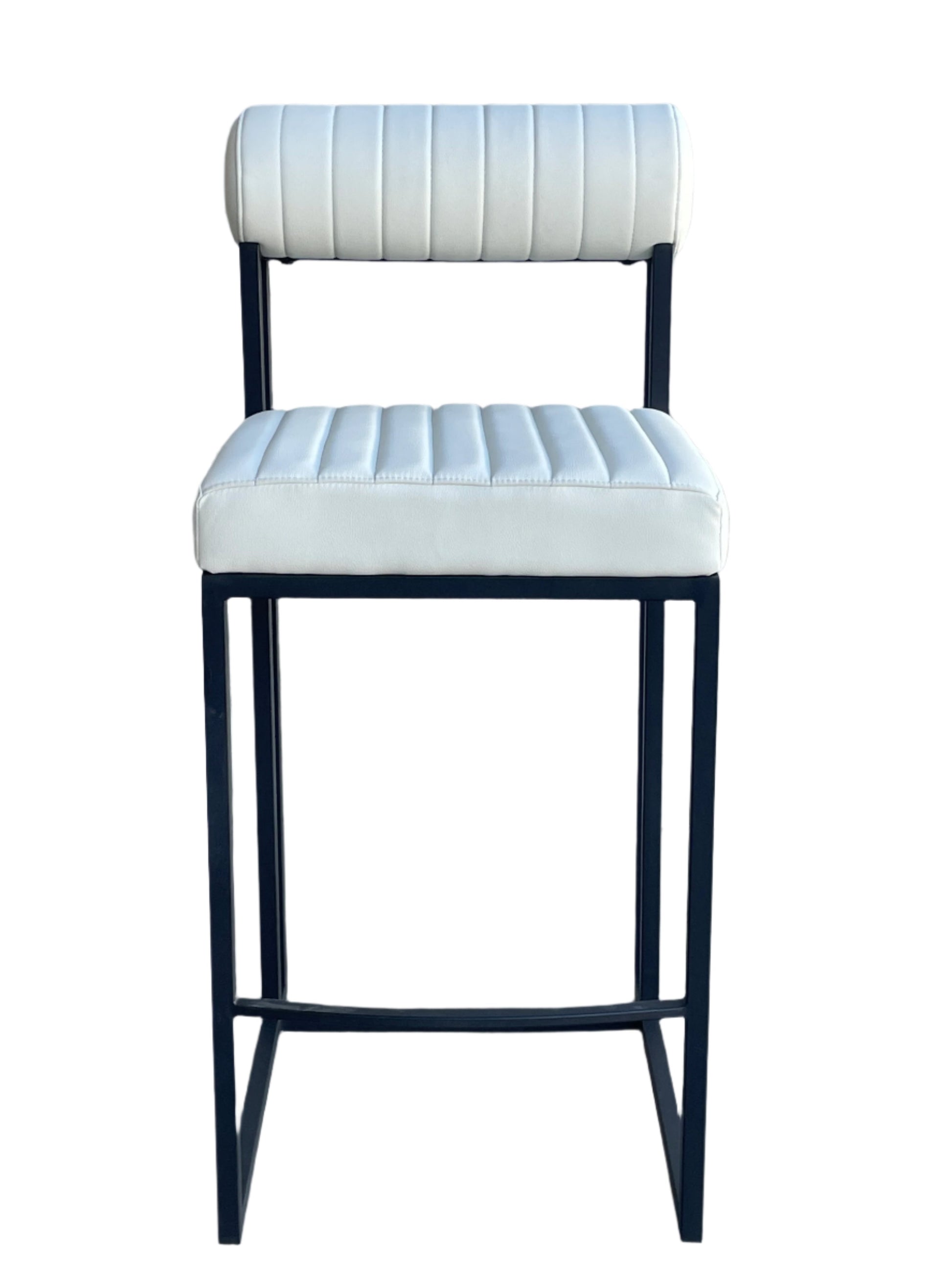 white  leather counter stool